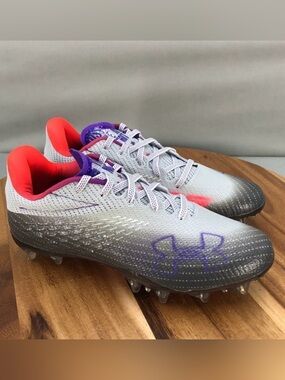 Under Armour Blur Smoke MC Lacrosse Cleats Womens 9 Gray Purple Performance